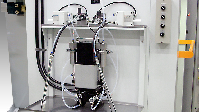 Coating material supply unit syringe pump system