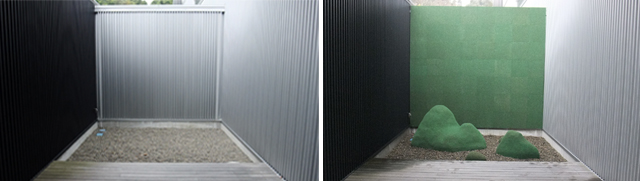 折板金属壁への施工例（タクボエンジニアリング（株）東金テクニカルセンター）