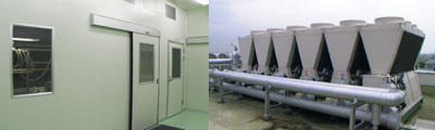 Clean room (Left), Module chiller (Right)
