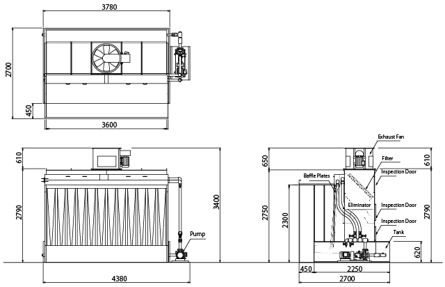 Standard Drawing for OIL BOOTH, Standard Product, TB-36-23B