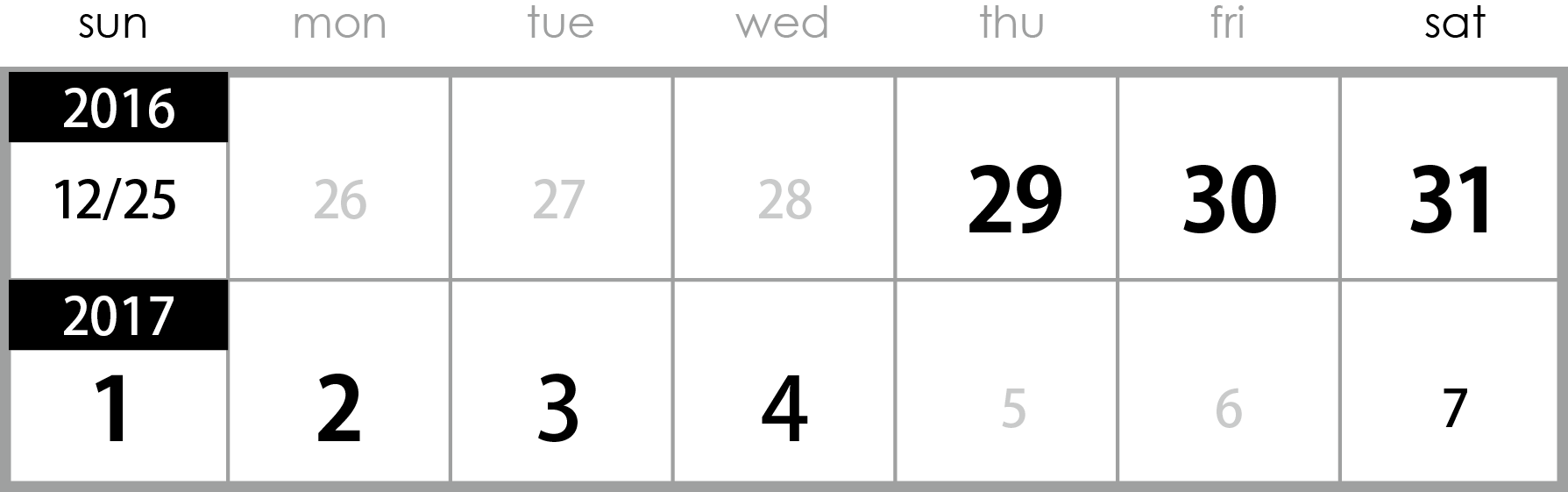 Year-End and New Year Holidays