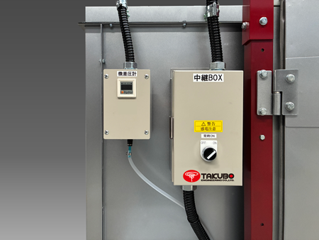 差圧計（左）と中継ボックス（右）