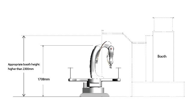 Reference side-view for booth setting