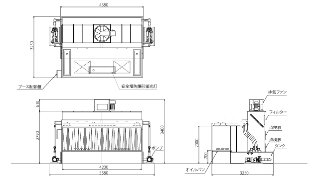 オイルブース 手吹き用 TB42-20B 図面