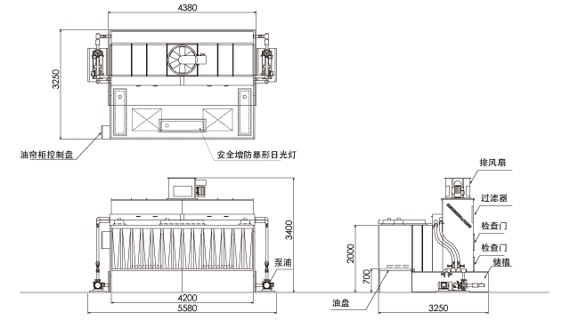 油帘柜 适用于手喷 TB42-20B图纸