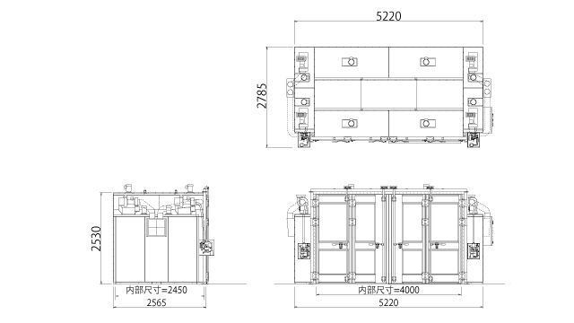 DRY TECH特制品 大型烘干机  GO-4225 3面图