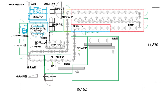 1ロボット2コート参考レイアウト 1ロボット2コート参考レイアウト