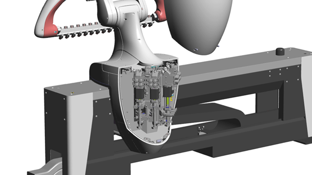 ロボット本体に小型シリンジポンプ内蔵 ロボット本体に小型シリンジポンプ内蔵
